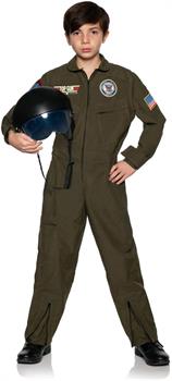 Navy Top Gun Pilot Jumpsuit Child Costume