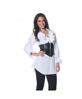 Pirate Adult Costume White Laced-Front Blouse