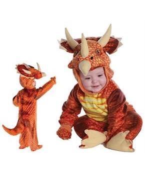 Rust Triceratops Plush Baby Costume