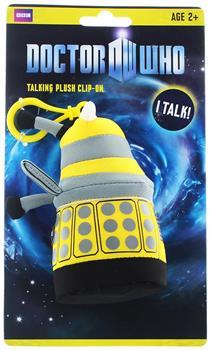 Doctor Who 4" Talking Plush Clip On Yellow Dalek