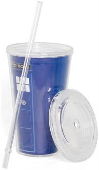 Doctor Who 16oz TARDIS Carnival Cup with Lid and Straw