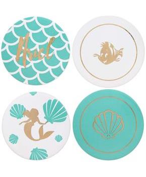 Disney The Little Mermaid 4 Piece Ceramic Coaster Set