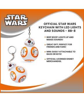 Official Star Wars Keychain with LED Lights and Sounds - BB-8