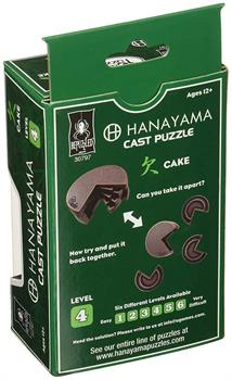 Hanayama Level 4 Cast Metal Brain Teaser Puzzle - Cake