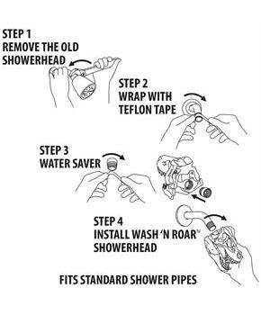 Wash N Roar Sculpted T-Rex Skull Shower Head | Gray