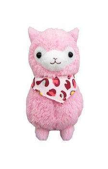 Llama Bandana Alpaca 12" Pink Plush