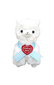 Llama Sweet Heart Alpaca 7" Plush Key Chain White