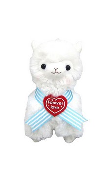 Llama Sweet Heart Alpaca 4.5" Plush Key Chain White