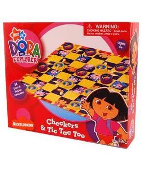 Nickelodeon Checkers and Tic Tac Toe Game Dora