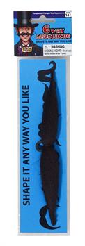 Shape It 6 Ways Moustache Costume Accessory Black