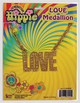 "Love" 60's 70's Hippie Costume Medallion Necklace