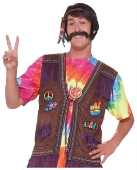 60's 70's Fringed Hippie Male Costume Vest Adult