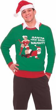 Ugly Christmas Naughty Santa Adult Sweater