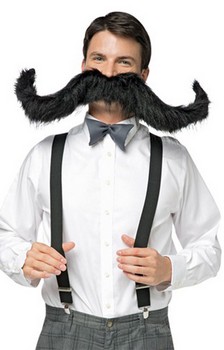 30" Super Stache Costume Moustache: Black