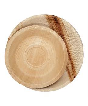 Dtocs Palm Leaf Plates Round Combo (50) - 10" Dinner (25) and 8" Dessert (25) Plates