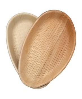 Dtocs Bamboo Look Compostable 10x6 inch Oval Palm Leaf Plate Set
