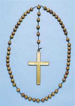 Monk Cross with Wooden Rosary Beads