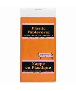Orange Plastic Party Tablecloth, 108 x 54in