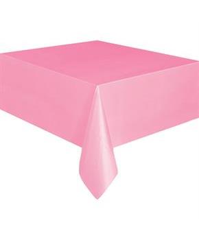 Light Pink Plastic Party Tablecloth, 108 x 54in