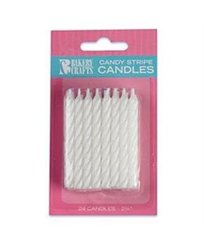 Bakery Crafts 2.5" Candy Stripe Candles White