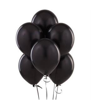 6ct Halloween Black Latex Balloons