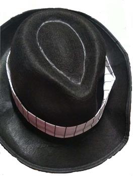 Zoot suit riot black hat with white and black strip