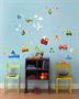 Trains Planes and Cars Small Wall Decal