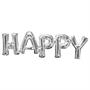 Balloon Air/Filled "Happy" Silver
