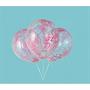 Clear Latex Balloons Pre-Filled with Hot Pink Pre-