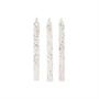 White & Glitter Spiral Candle (24)