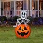 Pop-Up Skeleton in Pumpkin Animated inflatable Lawn Decor
