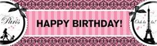 Paris Damask Birthday Banner