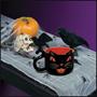 Vintage Halloween Ceramic Black Cat Mug