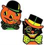Vintage Halloween Cat & J-O-L Stand-Ups