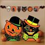 Vintage Halloween Cat & J-O-L Stand-Ups