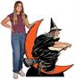 Vintage Halloween Witch & Moon Stand-Up