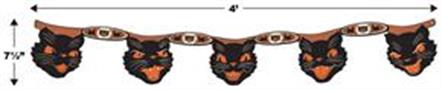 Vintage Halloween Jointed Cat Streamer