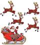Vintage Christmas Santa & Sleigh Cutouts