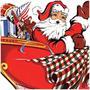 Vintage Christmas Santa & Sleigh Cutouts