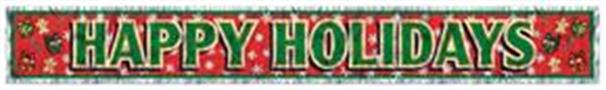 Metallic Happy Holidays Fringe Banner