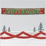 Metallic Happy Holidays Fringe Banner