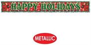 Metallic Happy Holidays Fringe Banner
