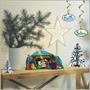 Vntg Xmas Gltrd Nativity SceneTable Dec
