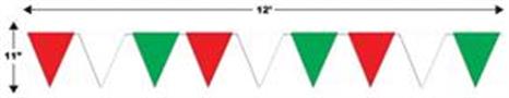 Red, White & Green Pennant Banner