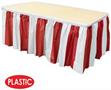 Red & White Stripes Table Skirting