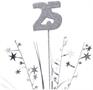 Glittered "25" Metallic Star Spray