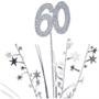 Glittered "60" Metallic Star Spray