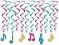 Neon Musical Notes Whirls