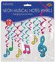 Neon Musical Notes Whirls