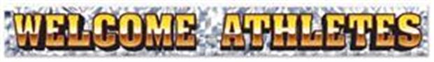 Metallic Welcome Athletes Fringe Banner